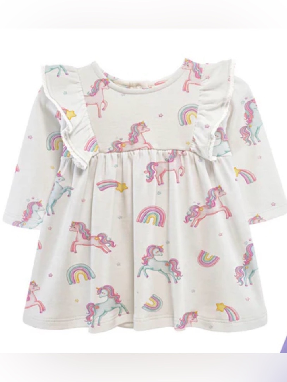 BABY CLUB CHIC Magical Unicorn Pima Cotton Dress - 6-9M